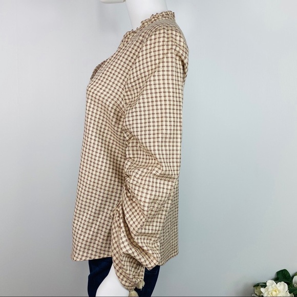 Paige Sz M Torin Plaid Button Front Blouse - Picture 8 of 13